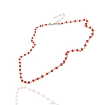 NSA|NALBORI 925 silver necklace for men or women with rubin red 3.5 mm handmade Marseillaise 45 + 5