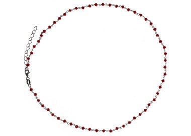 NSA|NALBORI 925 silver necklace for men or women with rubin red 3.5 mm handmade Marseillaise 45 + 5