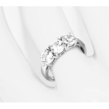 NSA|NALBORI trilogy ring woman white zircons adjustable 5 mm