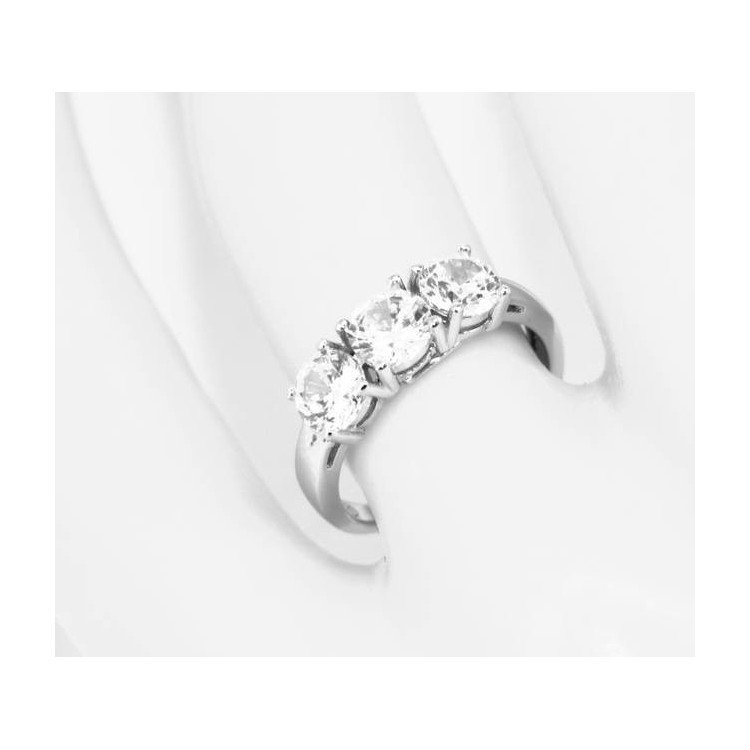 NSA|NALBORI trilogy ring woman white zircons adjustable 5 mm
