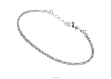 NSA|NALBORI fox tail bracelet, 925 silver simple simple linear wrist 17 - 20 cm