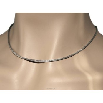 NSA|NALBORI collana fox tail cavetto argento 925 semplice lineare 43+5 cm uomo donna