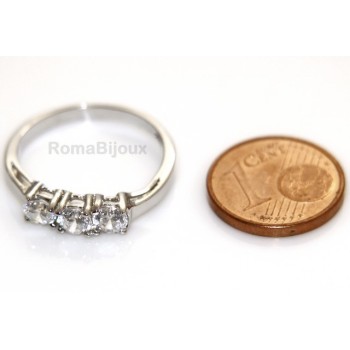 NSA|925 Rhodium: Trilogy with brilliant cut cubic zirconia 0.4