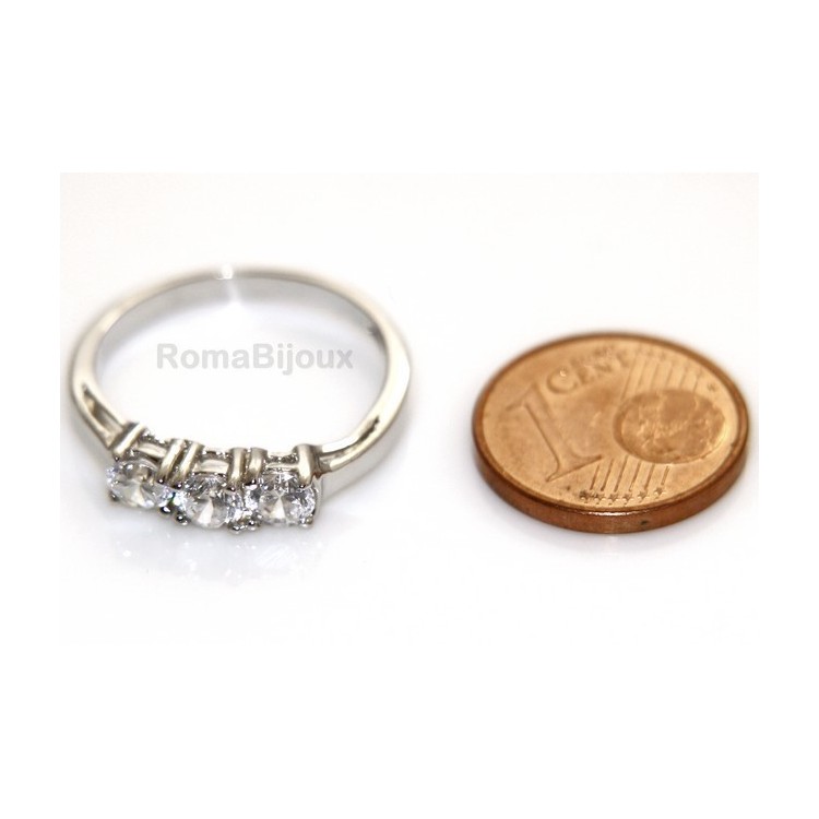 NSA|925 Rhodium: Trilogy with brilliant cut cubic zirconia 0.4