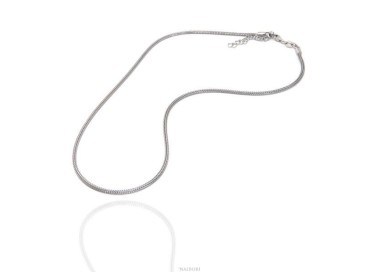 NSA|NALBORI collana fox tail cavetto argento 925 semplice lineare 43+5 cm uomo donna