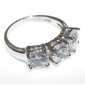 NSA|925 Rhodium: Trilogy with brilliant cut cubic zirconia 0.6