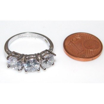 NSA|925 Rhodium: Trilogy with brilliant cut cubic zirconia 0.6