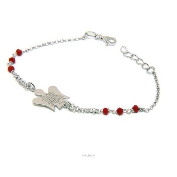 NSA|NALBORI Rosary bracelet Silver 925 guardian angel prayer ave maria crystal red or black