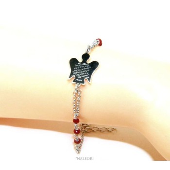 NSA|NALBORI Rosary bracelet Silver 925 guardian angel prayer ave maria crystal red or black