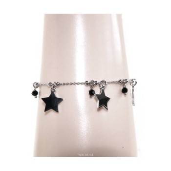 NSA|NALBORI 925 Silver women's bracelet with star pendants