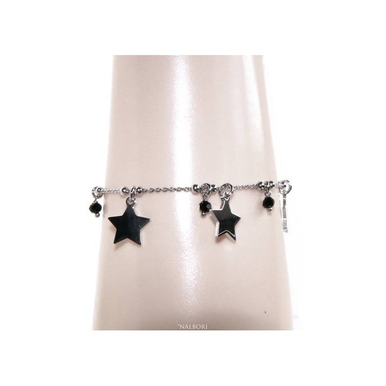 NSA|NALBORI 925 Silver women's bracelet with star pendants