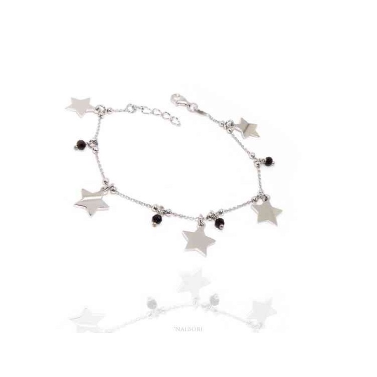 NSA|NALBORI 925 Silver women's bracelet with star pendants