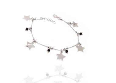 NSA|NALBORI Bracciale da donna in Argento 925 con ciondoli di stelle