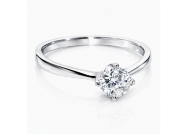 NSA|Argento 925 Rodiato : Solitario con zircone da 5 mm taglio brillante