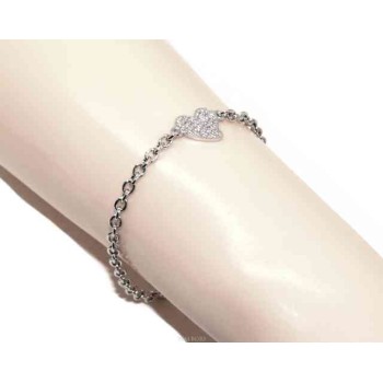 NSA|NALBORI Bracelet Silver 925 woman girl charm heart and zircon