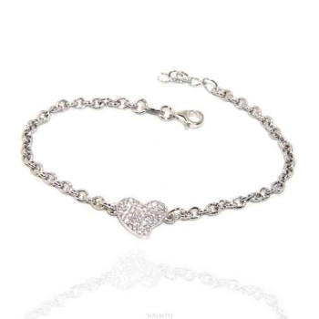 NSA|NALBORI Bracelet Silver 925 woman girl charm heart and zircon