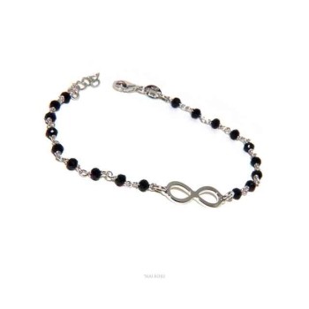 NSA|NALBORI Marseilles, bracelet Silver 925 black crystal with infinity
