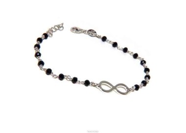 NSA|NALBORI Marseilles, bracelet Silver 925 black crystal with infinity