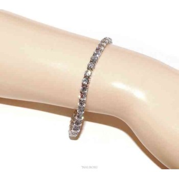 NSA|NALBORI 925 silver tennis bracelet with 4 mm prong white zircons + sizes
