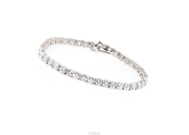 NSA|NALBORI 925 silver tennis bracelet with 4 mm prong white zircons + sizes
