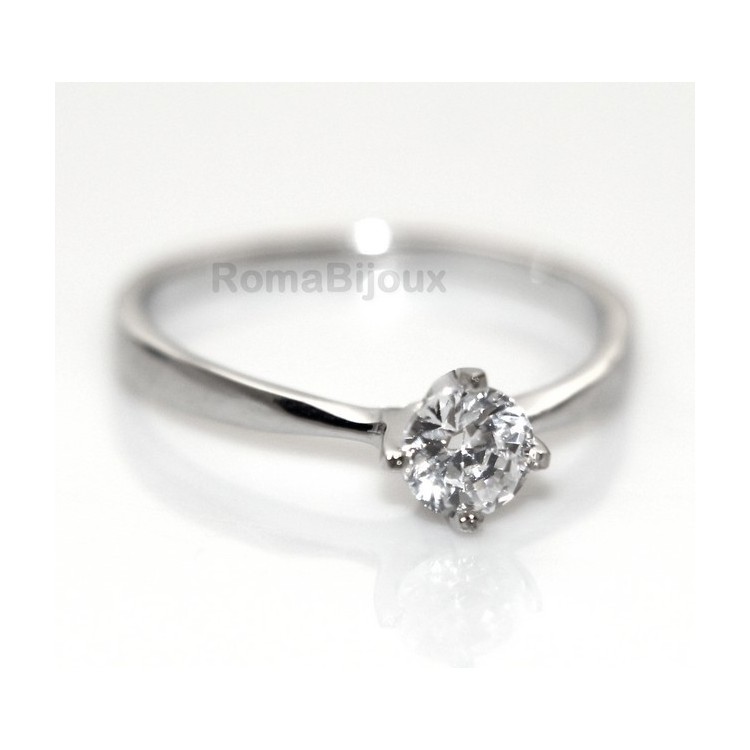 NSA|925 Rhodium: Solitaire with zircon 5mm brilliant cut