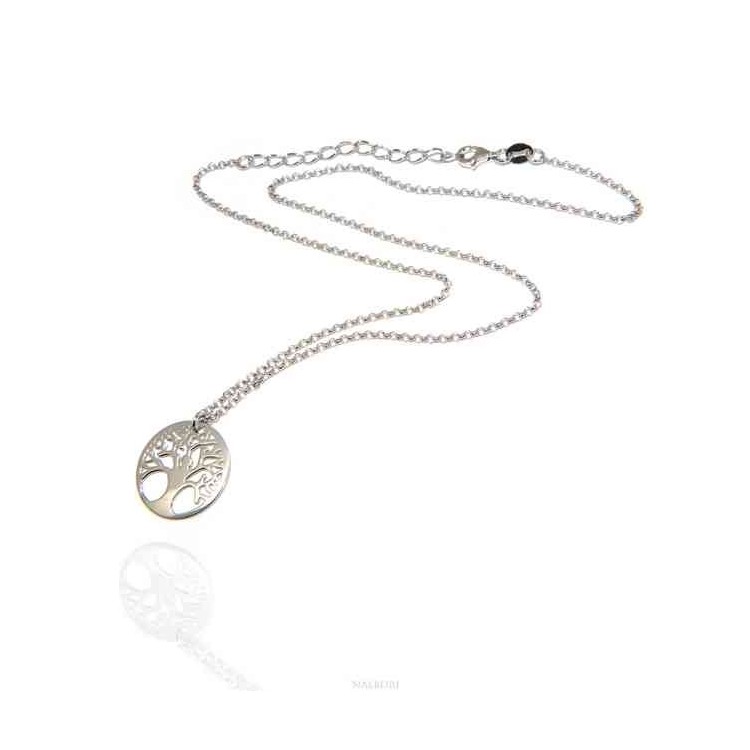 NSA|NALBORI necklace 925 sterling silver rolo 'necklace with medal tree of life pendant