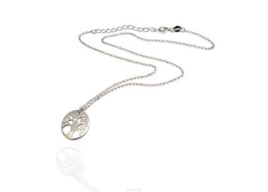 NSA|NALBORI necklace 925 sterling silver rolo 'necklace with medal tree of life pendant