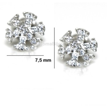NSA|925: woman man white cubic zirconia earrings snowflake