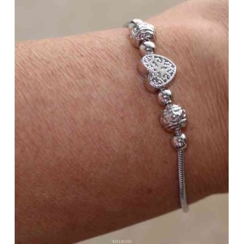 NSA|NALBORI Bracciale donna snake Argento 925 charme stella cuore quadrifoglio