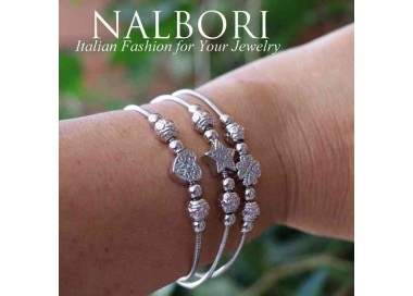 NSA|NALBORI Bracciale donna snake Argento 925 charme stella cuore quadrifoglio