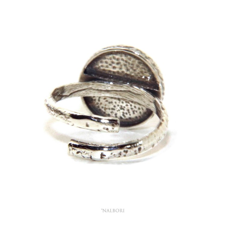 NSA|NALBORI Anello Argento 925 da uomo o donna scudo regolabile Monogramma