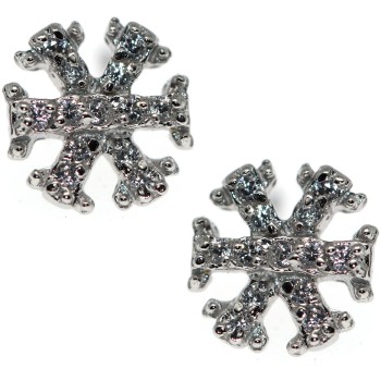NSA|925 silver snowflake earrings with white zircons