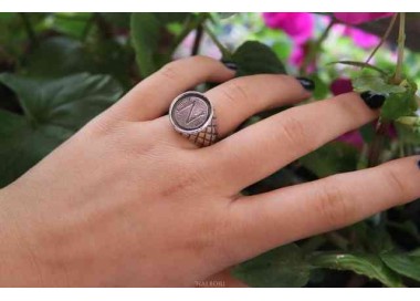 NSA|NALBORI Ring Silver 925 for man or woman diamond shield Monogram