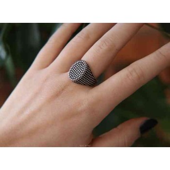 NSA|NALBORI 925 silver ring for men with an oval chevalier shield