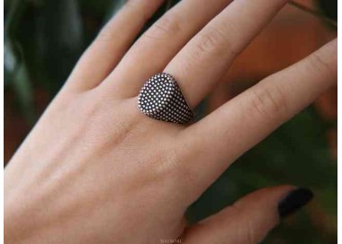 NSA|NALBORI 925 silver ring for men with an oval chevalier shield