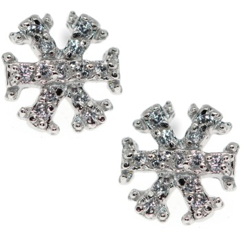 NSA|925 silver snowflake earrings with white zircons