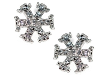 NSA|925 silver snowflake earrings with white zircons