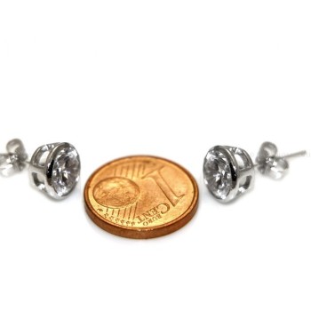 NSA|Argento 925 : orecchini donna uomo micro cipollina 7 mm zirconi bianchi