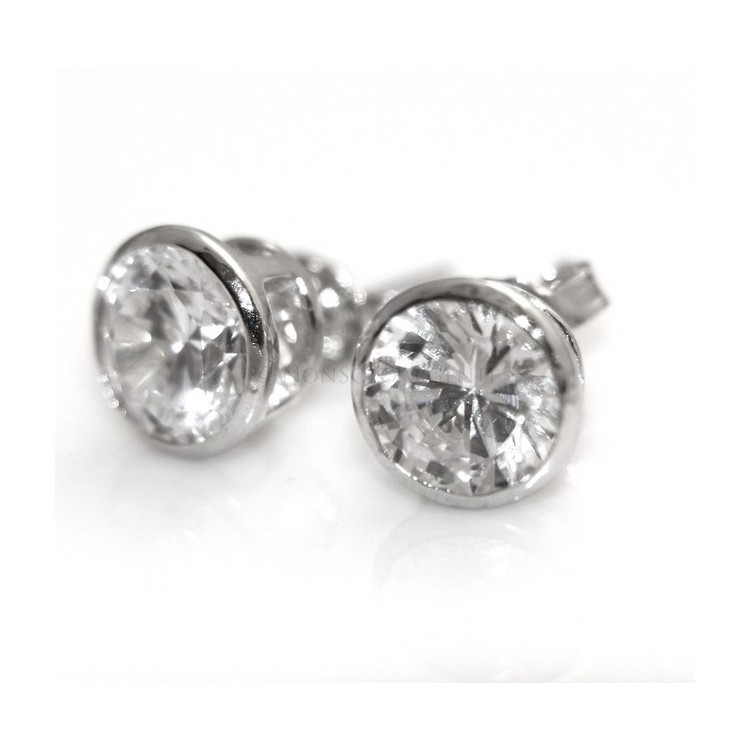 NSA|Silver 925: earrings male micro chives 7 mm cubic zirconia