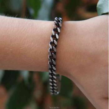 NSA|NALBORI Dark diamond-embellished steel bracelet