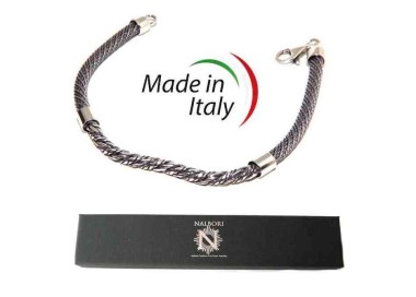 NSA|NALBORI bracciale argento 925 torcion con inserto centrale