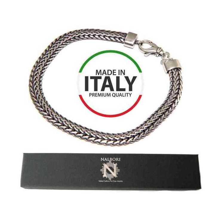 NSA|men's silver snake bracelet big size 21 cm