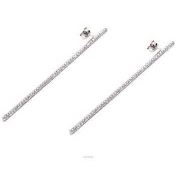 NSA|Earrings in 925 silver tennis match long white cubic zirconia