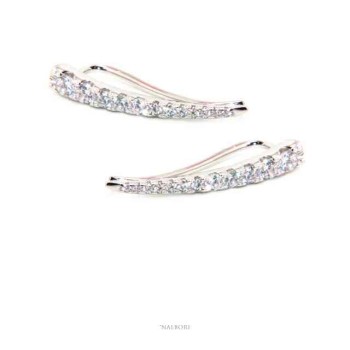 NSA|NALBORI Tennis earrings silver 925 NALBORI Tennis earrings silver 925 tennis gradation curved with white cubic zirconia