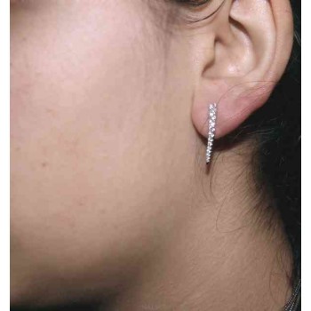 NSA|NALBORI Tennis earrings silver 925 tennis gradation curved with white cubic zirconia