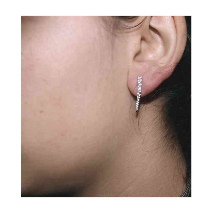 NSA|NALBORI Tennis earrings silver 925 tennis gradation curved with white cubic zirconia