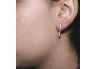 NSA|NALBORI Tennis earrings silver 925 tennis gradation curved with white cubic zirconia