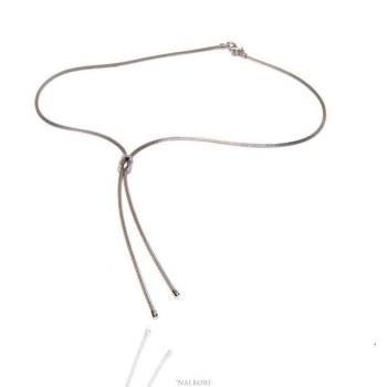 NSA|Nalbori 925 silver necklace with false ups and downs and flat knot of love