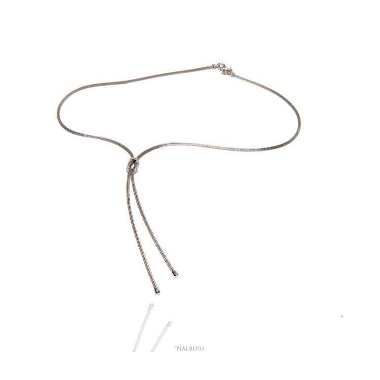 NSA|Nalbori 925 silver necklace with false ups and downs and flat knot of love