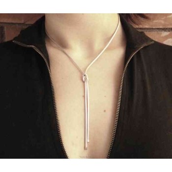 NSA|Nalbori 925 silver necklace with false ups and downs and flat knot of love